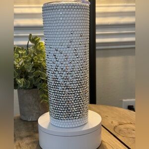 White and Silver Bling cup/ Brand new/ Handmade